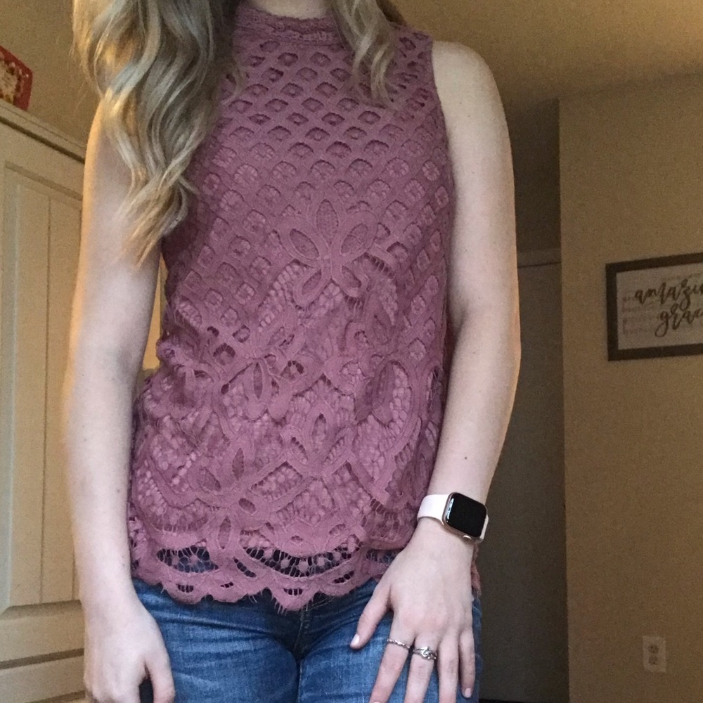 Lace purple tank top